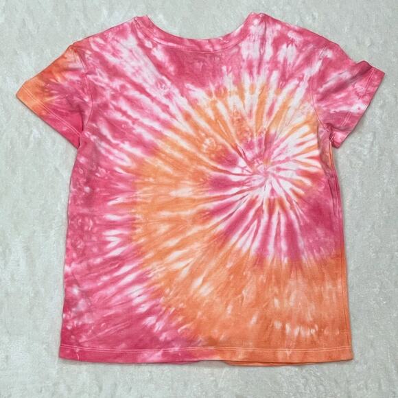 Girls Cat & Jack Pink & Orange Tie-Dye Short Sleeve T-Shirt Size 10/12 - Picture 2 of 4